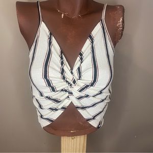 Striped Love Tree crop top, knotted in the front, size small